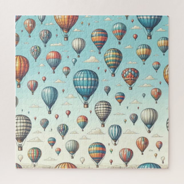 Up, Up, and Away! Whimsical Hot Air Balloons Jigsaw Puzzle (Vertical)