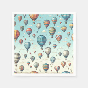 Up, Up, and Away! Whimsical Hot Air Balloons Napkin