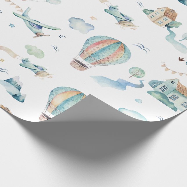 Up Up and Away Wrapping Paper (Corner)