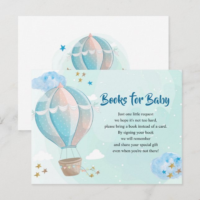 Up up away Baby Shower Books for Baby Invitation Postcard (Front/Back)