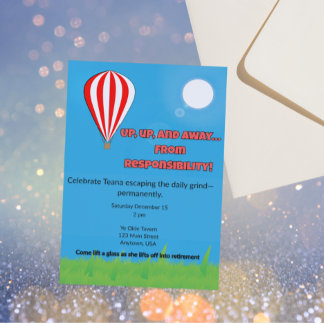 Up, Up & Away From Responsibility Invitation