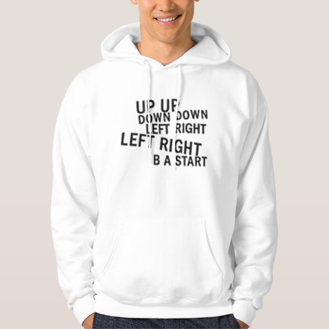 UP UP DOWN DOWN LEFT RIGHT LEFT RIGHT B A START HOODIE (Front)