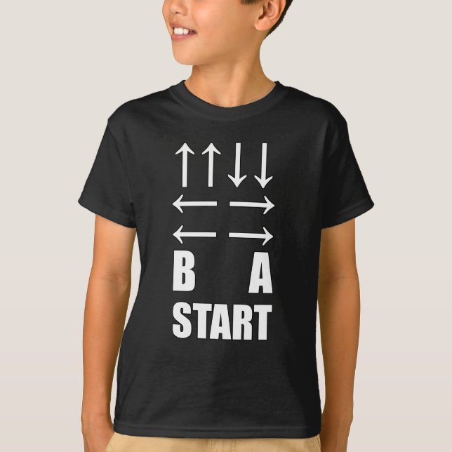 Up Up Down Down Left Right Left Right B A Start T-Shirt (Front)