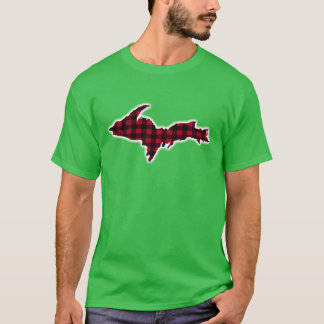 UP Upper Peninsula Michigan Buffalo Check Plaid Yo T-Shirt