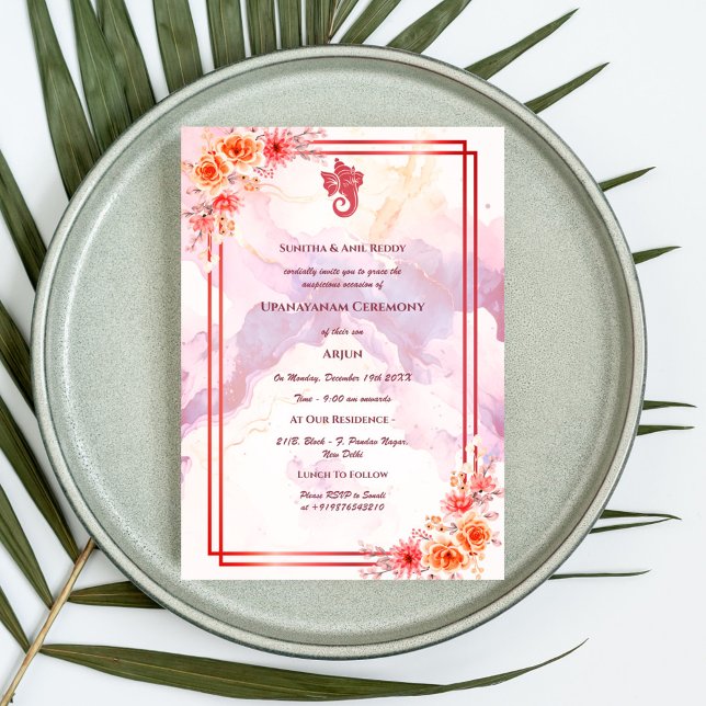 Upanayanam aka Hindu Holy Thread Janeu Ceremony Invitation (Creator Uploaded)