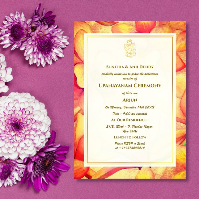 Upanayanam aka Hindu Holy Thread Janeu Ceremony Invitation (Creator Uploaded)