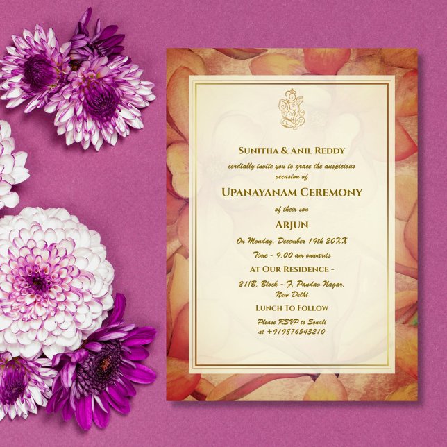Upanayanam aka Hindu Holy Thread Janeu Ceremony Invitation (Creator Uploaded)