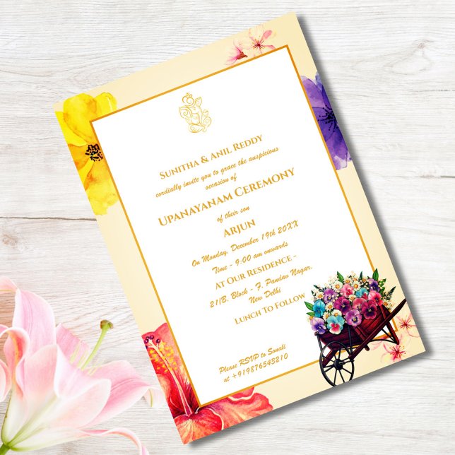 Upanayanam aka Hindu Holy Thread Janeu Ceremony Invitation (Creator Uploaded)