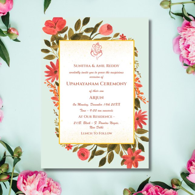 Upanayanam aka Hindu Holy Thread Janeu Ceremony Invitation (Creator Uploaded)