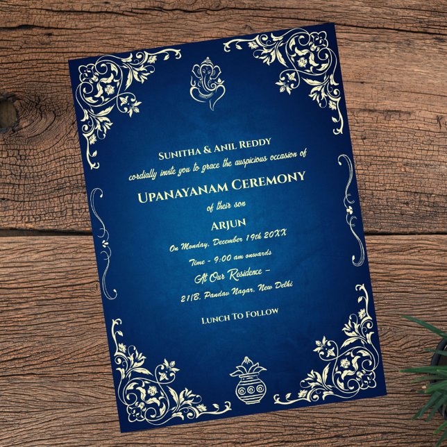 Upanayanam aka Hindu Holy Thread Janeu Ceremony Invitation (Creator Uploaded)