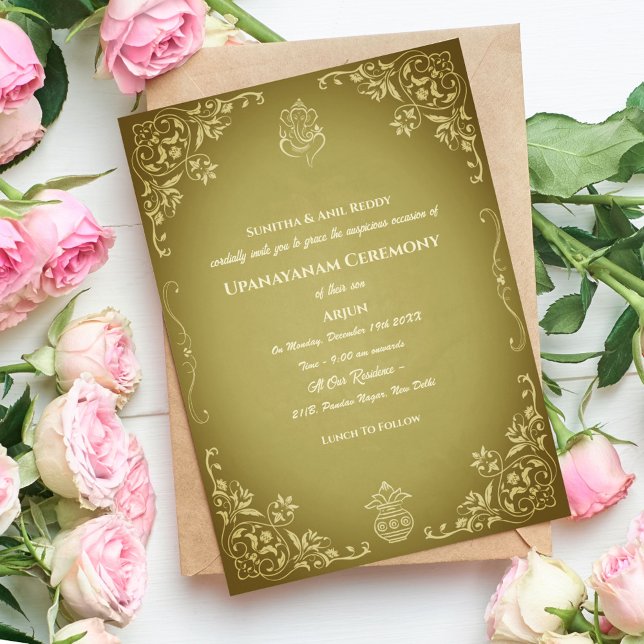 Upanayanam aka Hindu Holy Thread Janeu Ceremony Invitation (Creator Uploaded)