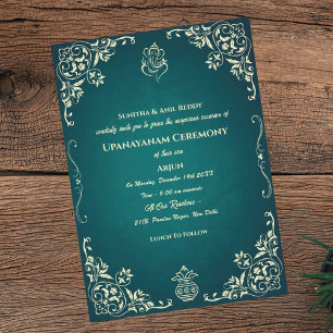 Upanayanam aka Hindu Holy Thread Janeu Ceremony Invitation