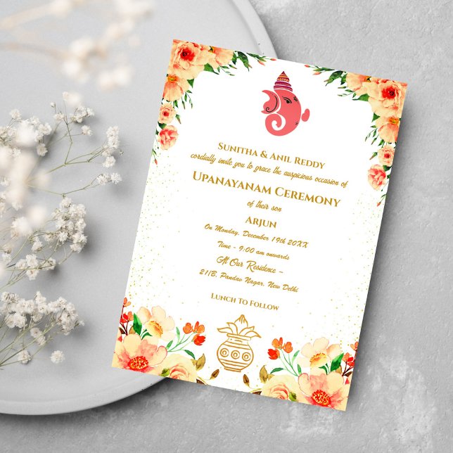 Upanayanam aka Hindu Holy Thread Janeu Ceremony Invitation (Creator Uploaded)