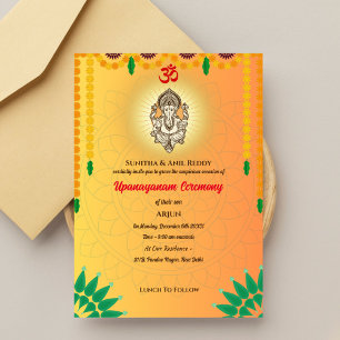 Upanayanam aka Hindu Holy Thread Janeu Ceremony Invitation