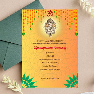 Upanayanam aka Hindu Holy Thread Janeu Ceremony Invitation