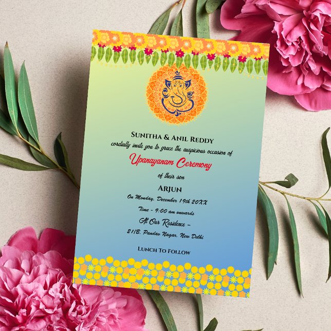 Upanayanam aka Hindu Holy Thread Janeu Ceremony Invitation (Creator Uploaded)