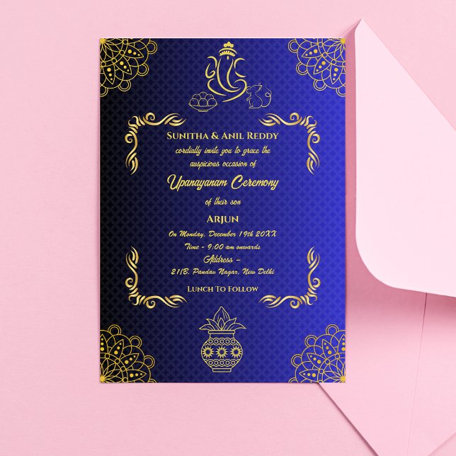 Upanayanam aka Hindu Holy Thread Janeu Ceremony Invitation (Creator Uploaded)