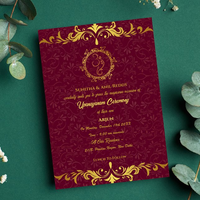 Upanayanam aka Hindu Holy Thread Janeu Ceremony Invitation (Creator Uploaded)