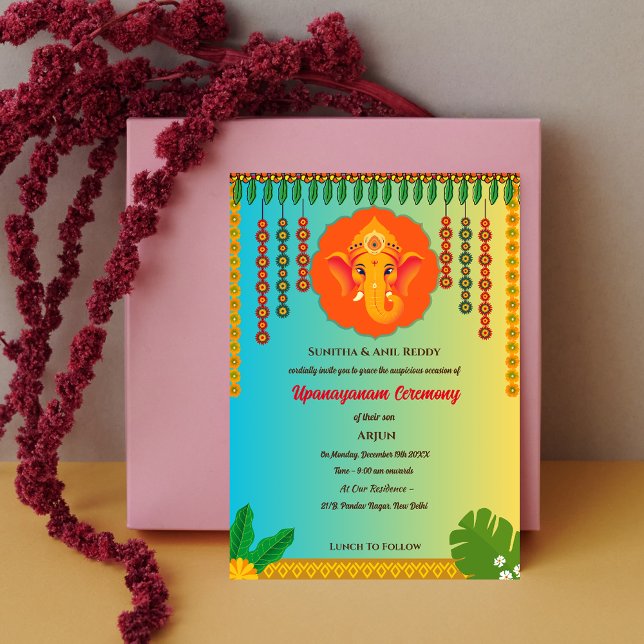 Upanayanam aka Hindu Holy Thread Janeu Ceremony Invitation (Creator Uploaded)