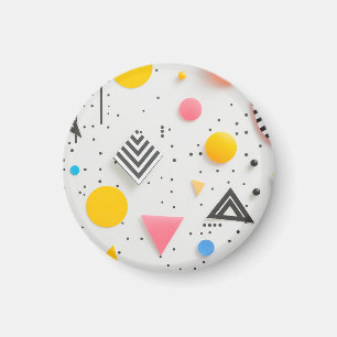 Upbeat background of shapes and stripes magnet