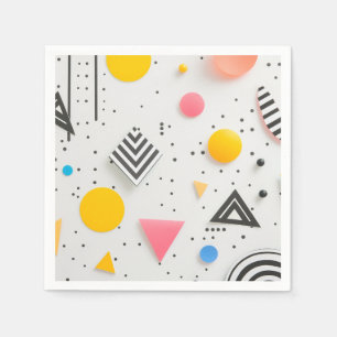 Upbeat background of shapes and stripes napkin