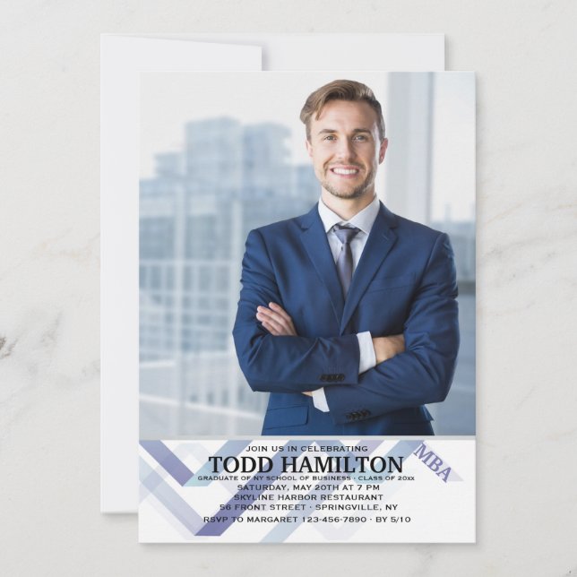 Upbeat Photo Graduation  Invitation (Front)