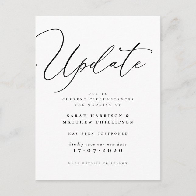 Update Script postponed Wedding Announcement (Front)