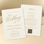 Updated All in One Gold Calligraphy Cream Wedding Invitation<br><div class="desc">Updated with Instant QR Code - All in One Elegant Gold Calligraphy Cream Wedding Invitation with Details on Back and Rounded Corners... Our unique "All in One" gold and cream wedding invitation features elegant gold handwriting calligraphy combined with serif text for a classic and elegant wedding invitation on a delicate...</div>
