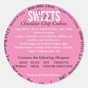 Updated CALIFORNIA State Cottage Law Ingredient Classic Round Sticker