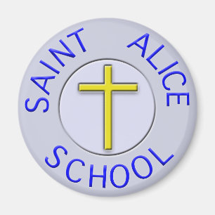 Updated Saint Alice Blue/grey and gold Patch Magnet