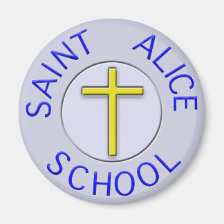 Updated Saint Alice Blue/grey and gold Patch Magnet