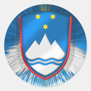 Updated Slovenia emblem for Stylish Slovenians Classic Round Sticker