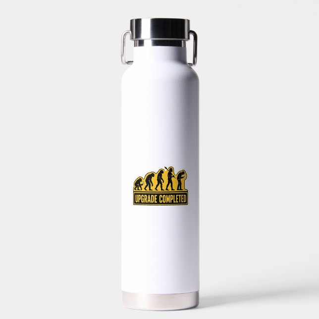 Upgrade Completed Funny Evolution  Water Bottle (Front)