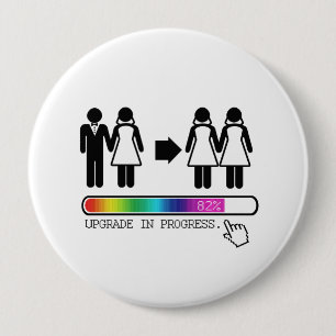 UPGRADE TO LESBIAN 10 CM ROUND BADGE