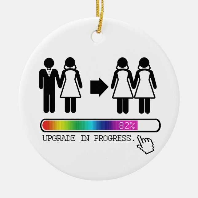 UPGRADE TO LESBIAN CERAMIC TREE DECORATION (Front)