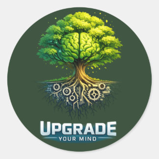 Upgrade Your Mind Design Classic Round Sticker