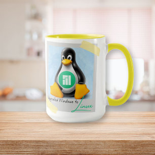 Upgraded Windows Manjaro Linux Tux Mug