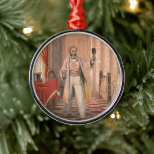 Uphams Hair Dye, Circa 1864 Metal Ornament