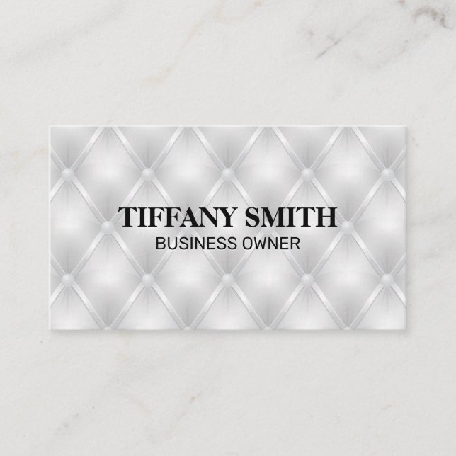 Upholstered White Padding Material Business Card (Front)