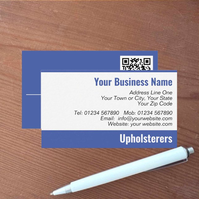 Upholsterers QR Code Business Card (Creator Uploaded)