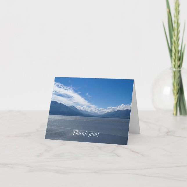 Uplifting Alaska Mountains Thank You Card (Front)