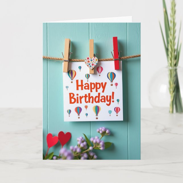 Uplifting Balloon Birthday Card (Front)