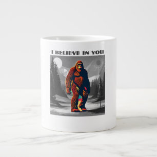 Uplifting Bigfoot Character Believes In You Large Coffee Mug