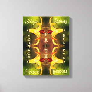 Uplifting Canada Lily Abstract Inspirational Words Canvas Print