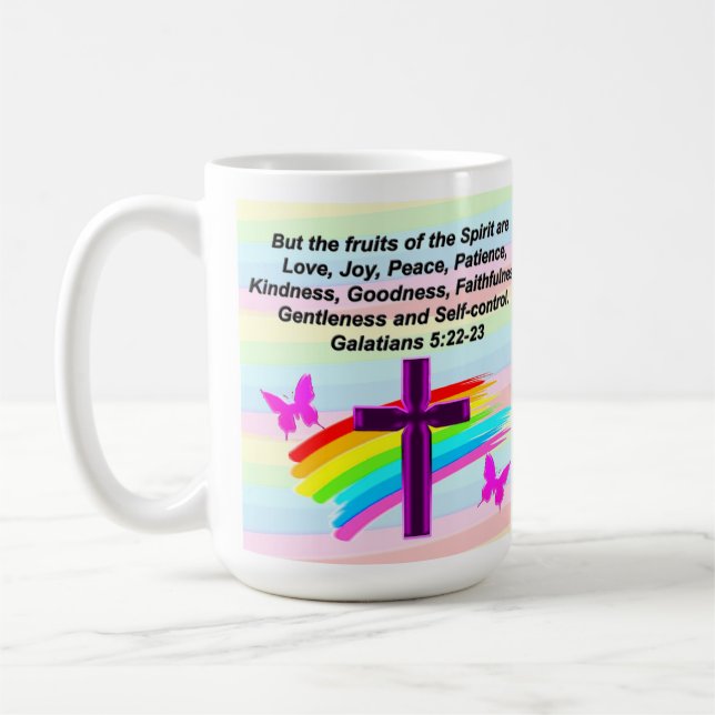 UPLIFTING GALATIANS 5 SCRIPTURE COFFEE MUG (Left)