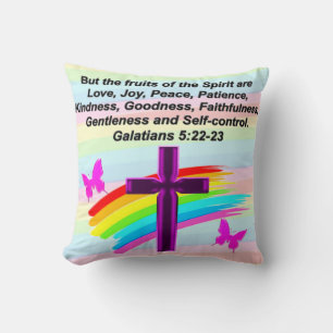UPLIFTING GALATIANS 5 SCRIPTURE CUSHION