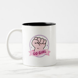 Uplifting Girl Power Empowerment Two-Tone Coffee Mug