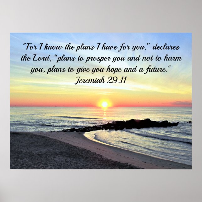 UPLIFTING JEREMIAH 29:11 SCRIPTURE VERSE POSTER (Front)