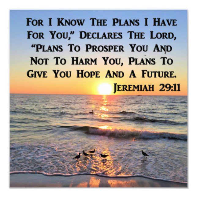 UPLIFTING JEREMIAH 29:11 SUNRISE PHOTO PRINT (Front)
