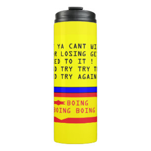 Uplifting message plus design words thermal tumbler